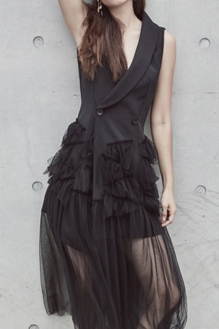 Maison Velvet Dress Black