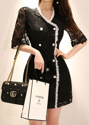 Maison Velvet Dress Black