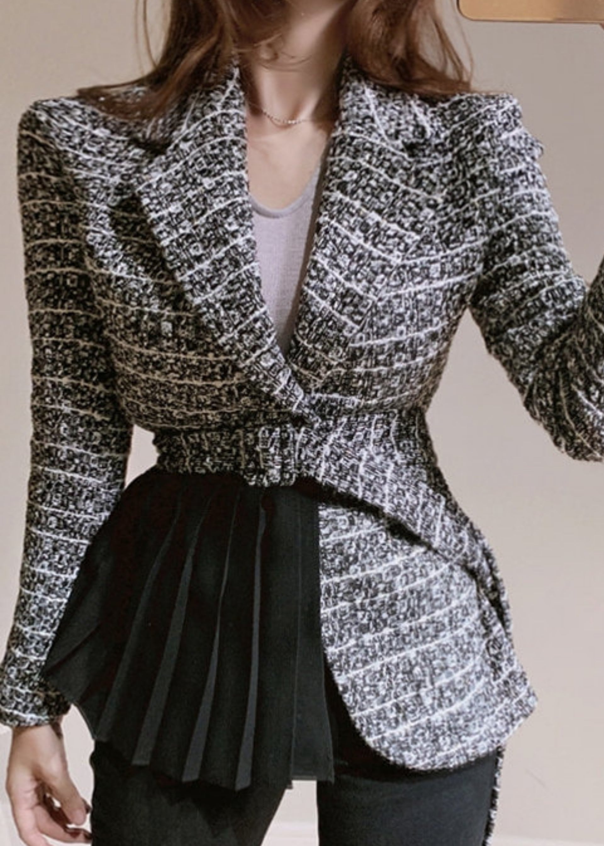 Milani Tweed Pleated Coat