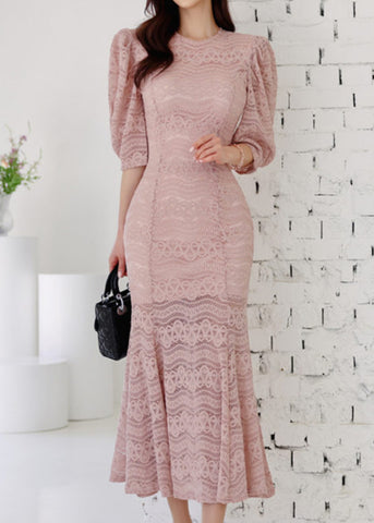 Nissi Knit Lace Dress