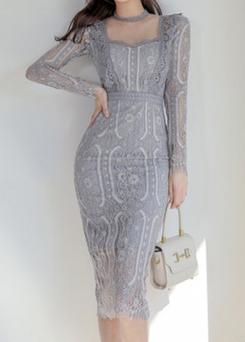 Nissi Knit Lace Dress