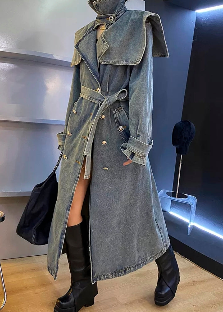 Manhattan Vintage Denim Trench Coat