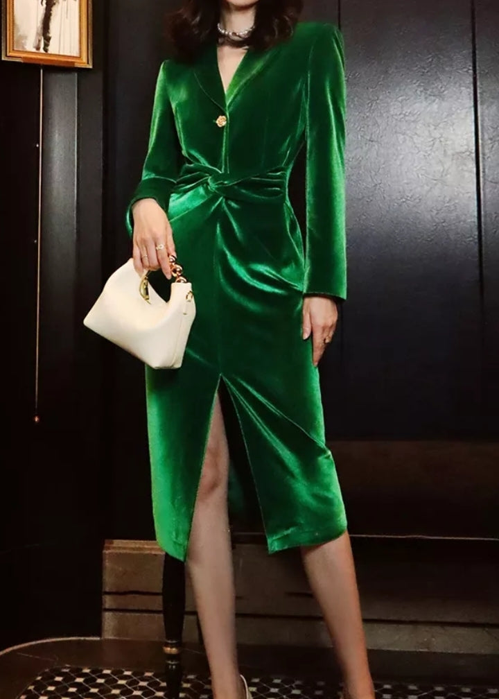 Evergreen Velvet Dress